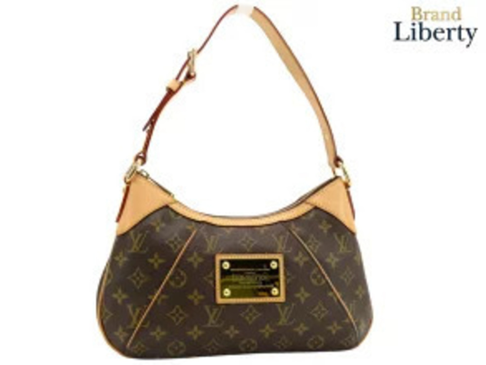 Louis Vuitton Monogram Thames Hobo Bag Handbag Brown Leather